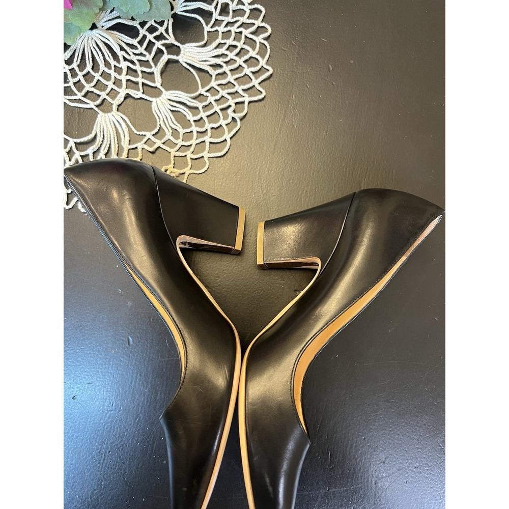 Rupert Sanderson Black Leather Pointed Toe Heels Sz 37.5 Made In Italy‎ USA Sz 7 - Picture 9 of 16